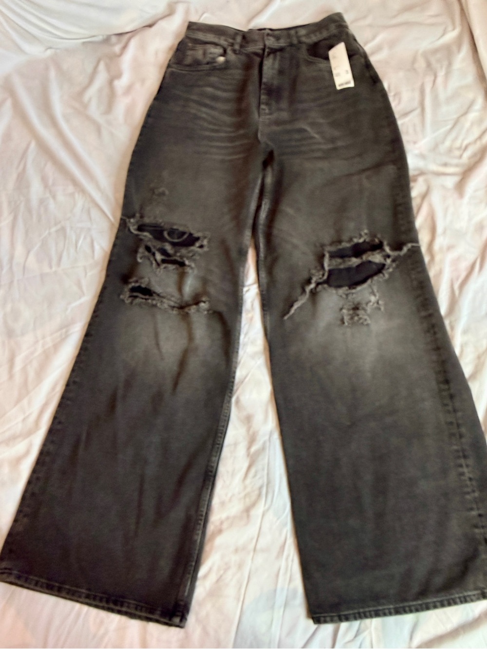 BDG Urban Outfitters Distressed Wide Leg Jeans Size 30 Gray NWT